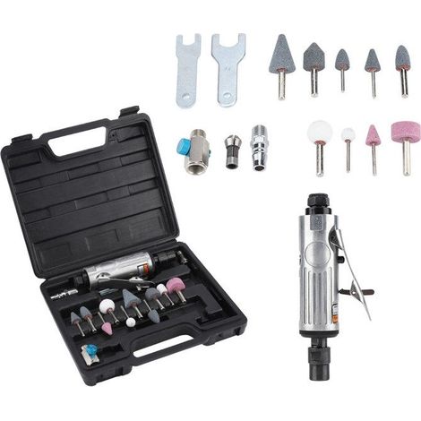 Kit de meuleuse à Air, outil de meulage pneumatique avec mandrin rapide 1/4 '1/8', 16 pièces, accessoires pour polissage et gravure (1/4)