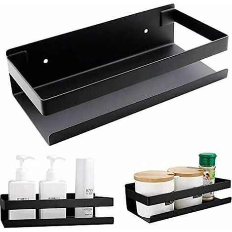Étagère de douche sans perçage Version améliorée La colle auto-adhésive super forte assure un collage parfait de l'étagère de salle de bain en acier inoxydable (1/4)