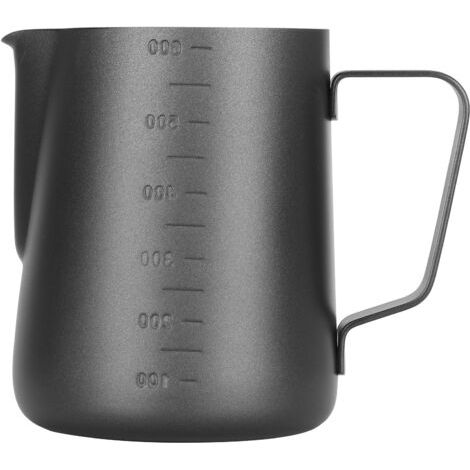 DEESSE SHOP-Tasse de pichet de moussage de lait, pichet de cuisson à la vapeur à espresso à double échelle en acier inoxydable, pichet de moussage de Latte Art pour cafés, bars(600 ml) (1/5)