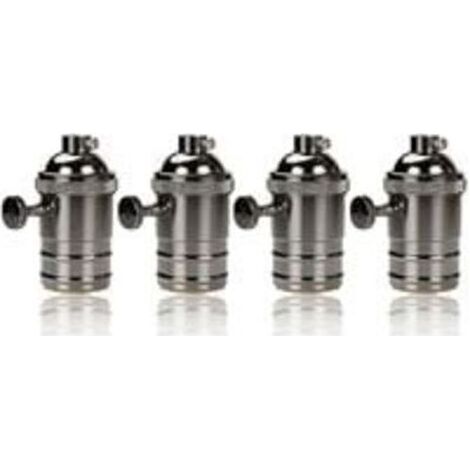 4 pièces Edison Douille Vintage E27 Adaptateur De Lampe avec interrupteur Rétro Vintage Lustre Sans Fil Noir (1/3)