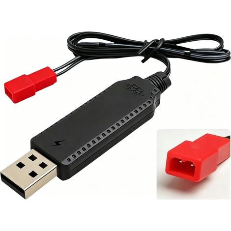 3.7V Chargeur USB RC Universel avec JST, Câble avec JST-2PIN, Lipo Batería Compatible RC Coche/RC Avión/RC Tanque/RC Bateau Otros juguetes, USB Charge Câble,Lipo Batería Charge,Léger (1/5)