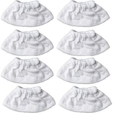 8 articles，Nettoyage à la vapeur en microfibre pour la buse manuelle, ensemble de chiffons éponge, housse en coton éponge, compatible avec la plupart des Nettoyeur à vapeur (Blanc) (1/5)