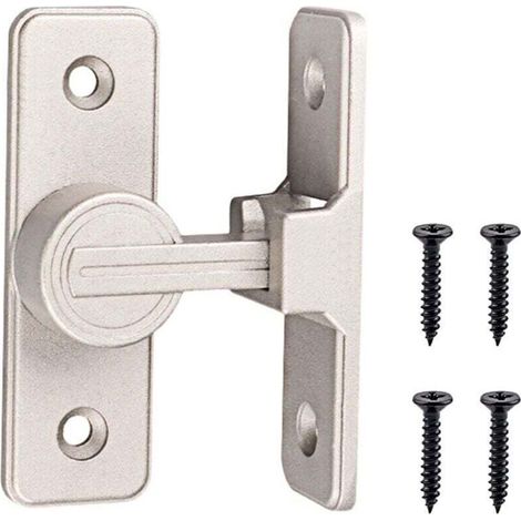Verrou Serrure De Fermeture Porte Interieure Coulissante De Lumineux 90° Loquet De Crochet A Porte Bascule Boulon De Verrouillage De Boucle Moraillon Antivol Verrous De Porte Lumineux (1/4)