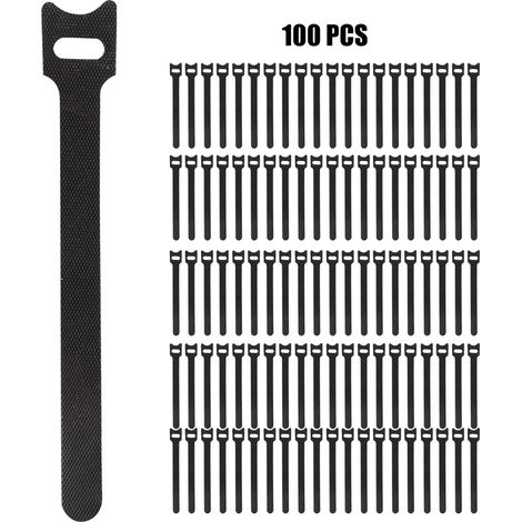 100 attaches pour câbles de téléphone, écouteurs et souris, avec enrouleur de protection (1/5)