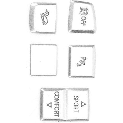 5 Stück Zieraufkleber für Fahrmodus-Tasten, silberfarben, Ersatz für X5 X6 2014-2018 (1/5)