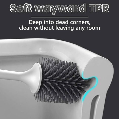 Brosse De Toilette - Tête Blanche Remplaçable - Poignée En Acier Inoxydable - Pour Cuvette En Porcelaine - Lot De 5 (1/5)