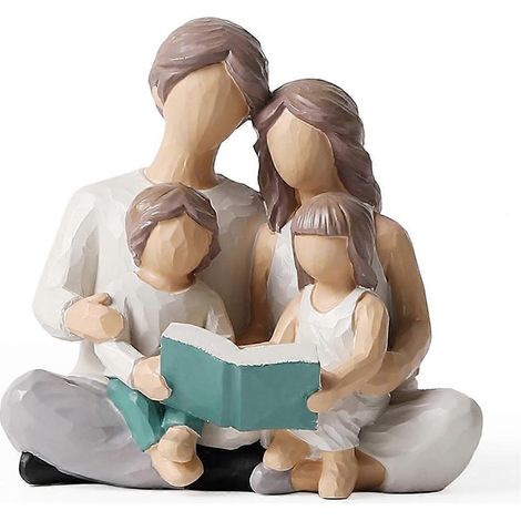 Familie mit 4 Lesebuchfiguren, Heimdekoration (1/5)