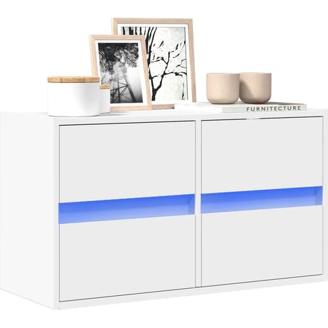 TV-Wandschrank mit LED-Beleuchtung Weiß 80x31x45 cm