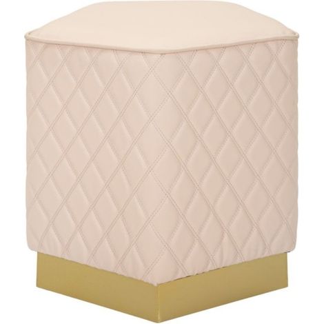 Pouf pentagonale trapuntato in similpelle Sharon Pentagonale