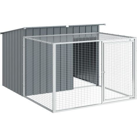 Cuccia per cani con recinto 153 x 194 x 110 cm antracite 020043469