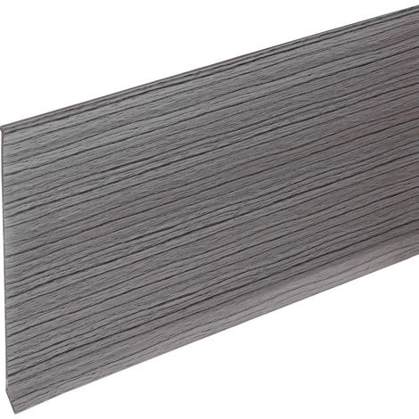 10ft x 6" Plinthe Adhésive Souple Moulure Trims, Auto-Adhésif PVC Plinthe Cove Base Plinthes Pour Murs Coin, Grain De Bois Gris Foncé (1/5)