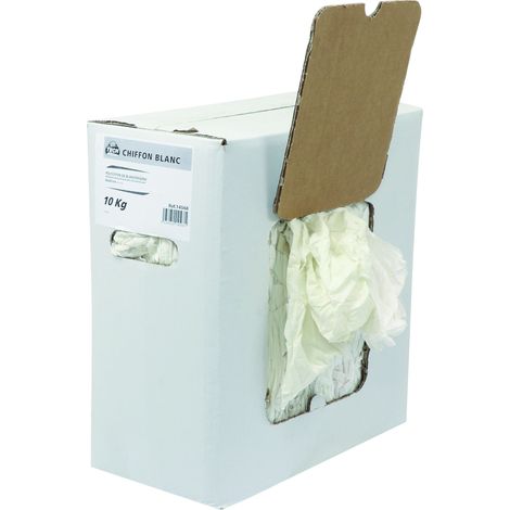 Chiffon d'essuyage blanc / carton 10kg - 14568