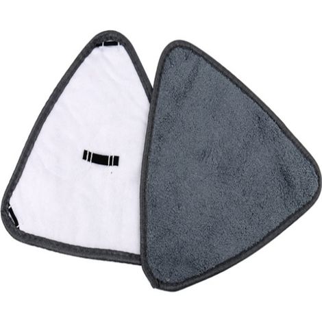 Tampon de rechange triangulaire en microfibre pour balai rotatif à 360°, têtes de balai en fibre (1/4)