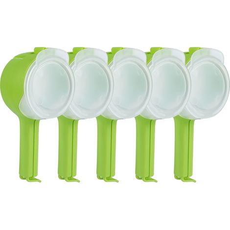 Lot de 5 pinces de fermeture réutilisables en plastique avec bec verseur pour la conservation des aliments - Outils de cuisine (1/5)