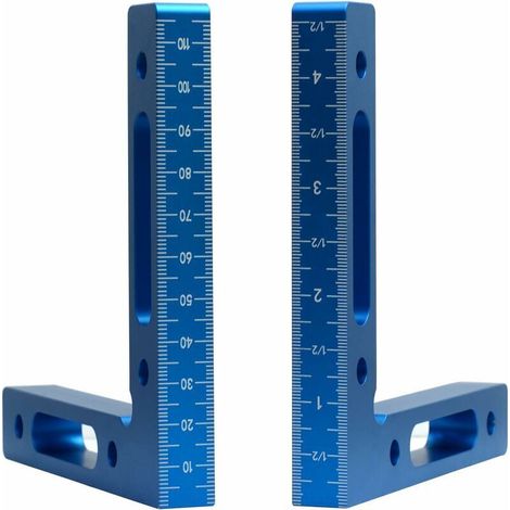 Lot de 2 Équerres de positionnement à 90 degrés en alliage d'aluminium, carré de serrage 12 x 12 cm, pinces à angle droit, pince d'angle de type L à 90 ° pour le serrage de boîtes (1/4)