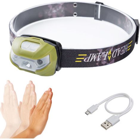 Lampe Frontale - LED Rechargeable USB 1200 mAh - Étanche IPX4 - Réglable Bandeau Élastique - 3 Modes Éclairage - Pour Adulte Et Enfant (1/5)
