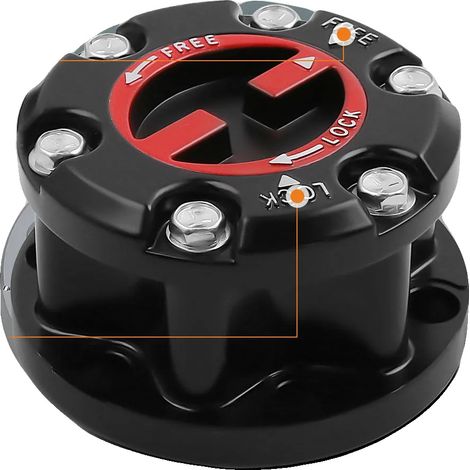 Mozzi a sgancio manuale, 17 scanalature, compatibili con Isuzu D Max dal 2005 in poi, include 2 mozzi, posizione anteriore, facile installazione (1/5)