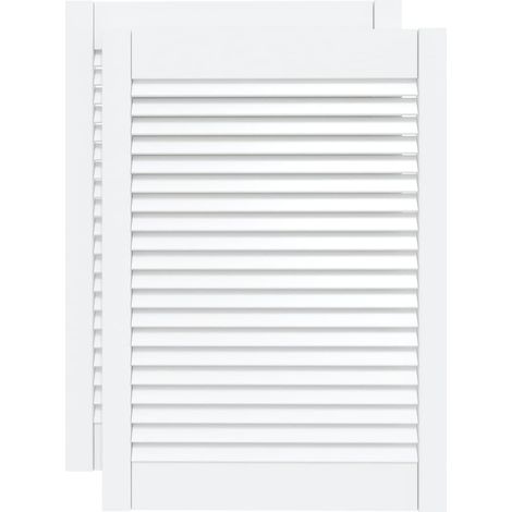 Schranktüren Lamellen-Design 2 Stk. Weiß 69x49,4 cm Massivholz vidaXL