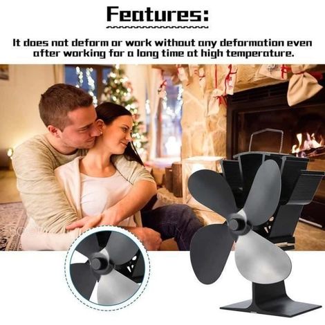 HK1-31849Ventilateur de cheminée à énergie thermique Ventilateur à poêle à bois à quatre feuilles (1/4)