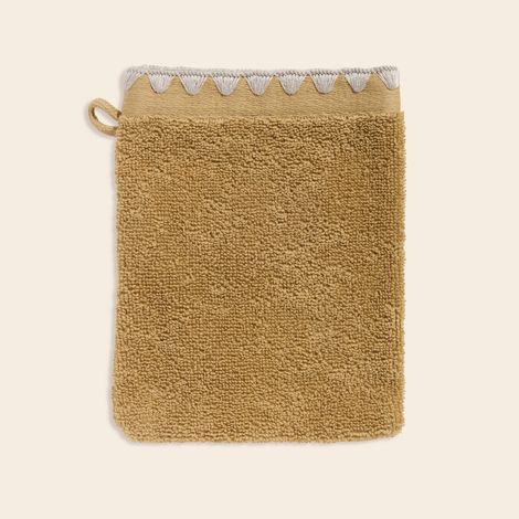 Gant de toilette en Éponge unie et point feston triangulaire NERYDA