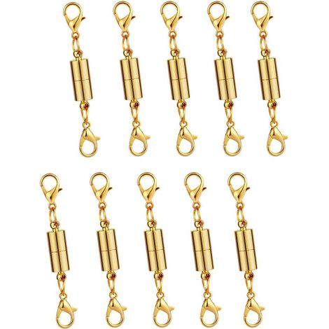 12 fermoirs magnétiques mousquetons pour bijoux, dorés et argentés, pour colliers et bracelets (1/5)