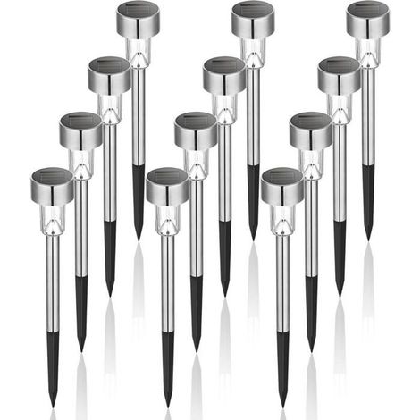 Estas 12 luces solares de jardín impermeables de acero inoxidable son perfectas para patios, céspedes y terrazas. (1/4)