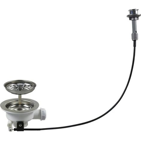 Système de drainage pour évier – Vidage complet évier 114mm – Acier inoxydable SUS304 – Double couche anti-fuite - XK256C019