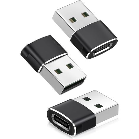 Adattatore USB C femmina a USB A maschio, confezione da 3, convertitore da tipo C a USB A per Apple Watch 7, iPhone 11 12 13 Pro Max SE 3,14, iPad Air 5 Mini 6,8 (1/5)