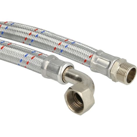 Flexible de raccordement 500 mm 3/4’’ FM x 3/4’’ FF coude 90° zingué