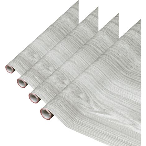 Papier adhésif pour Meuble Effet Bois Sangallo Gris Clair - Film Autocollant décoratif Rouleau Vinyle - pour Cuisine, Porte - décoration revêtement Peint Stickers Collant - 67,5 cm x 2 m (1/5)