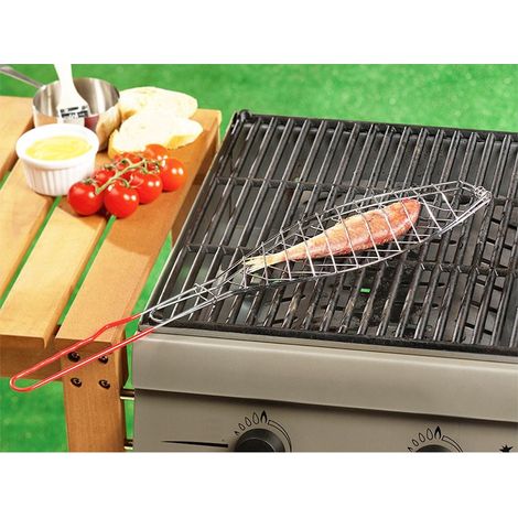 Gril Pour Poisson En Acier Inox. 13x41cm Bbq (1/3)