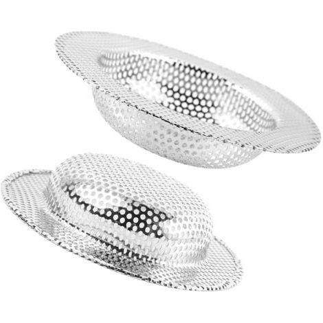 Filtre à Évier, 2pcs Crépine Filtre de vidange en Acier Inoxydable Drains d’Evier Protecteurs d'évacuation Filtre Lavabo Tamis d'évier pour Cuisine Bain lavabo Toilettes Baignoires 11cm (1/5)