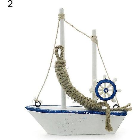 Exquisites und elegantes Segelbootmodell aus Holz, Mini-Segelbootmodell, Heimdekoration-2- (1/5)