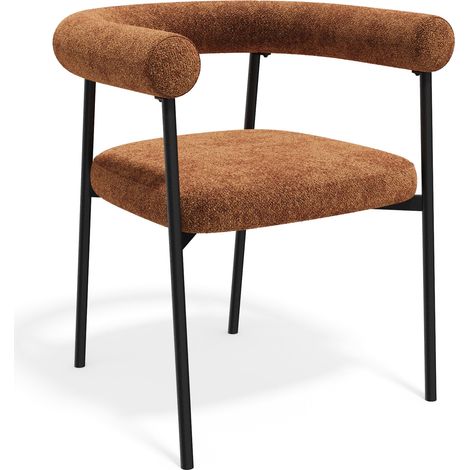 Lot de 2 chaises en velours texturé terracotta LOU (1/5)