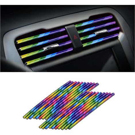 20 PCS Bande Décorative pour Climatiseur de Voiture, Accessoires intérieurs de voiture, Multicolore Bande décorative pour la plupart des bouches d'aération (Multicolore) (1/5)