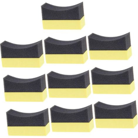 15 éponges de lavage auto, éponges de polissage pour voitures, entretien des pneus, detailing auto avec gant d'argile et tampon de cire pour faire briller les pneus, en PE composite (1/2)