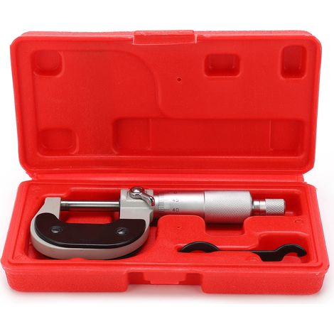 Micromètre extérieur 0-25mm en acier chrome vanadium, jauge spiralée avec clé de serrage (1/5)
