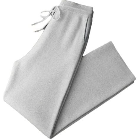 Herrenhose aus 100 % Kaschmir – Weites Bein – Herbst und Winter – Dicke und warme Strickhose – Elastischer Bund – Lässige Basic-Hose (1/5)