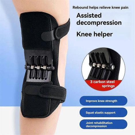 Paar Gewichtheberbandagen für schwache Knie, schwarze Gelenkstütze (1/5)