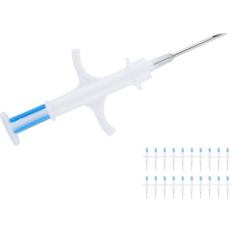 20 implants RFID pour chiens et chats, micropuces électroniques d'identification vétérinaire avec injecteur (1.4x8mm) pour animaux domestiques et bétail (1/5)