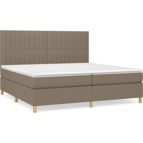 Maison Exclusive - Cama box spring con colchón tela gris taupe 20