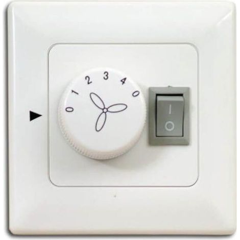 Interrupteur / Commande murale pour ventilateur de plafond avec éclairage - montage encastré (1/4)