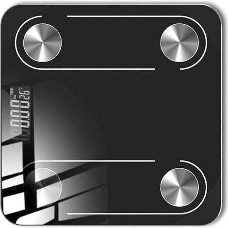 Balance connectée Bluetooth avec écran LCD sensible et affichage clair du poids corporel, mesure automatique et précise. (1/5)