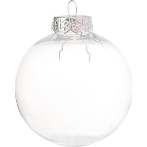 Boules de Noël transparentes de 6 cm (2,36 po) en plastique transparent, à remplir soi-même, pour mariages, fêtes et festivals. (1/5)