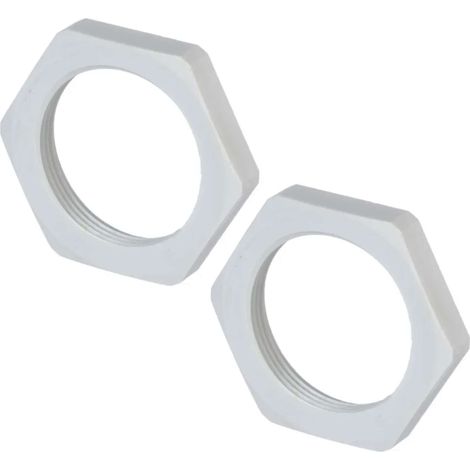2x Ecrou pour presse étoupe en polyamide PA gris clair filetage métrique forme 6 étoiles Fermeture Câble Fils Etanchéité Protection Stabilité, M50 x 1,50