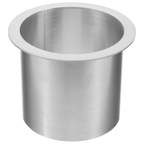 Built-in Countertop Waste Bin Stainless Steel Round Kitchen Bin with Eyelets 17.00 x 17.00 x 10.00 cm for Kitchen and Office Worktop