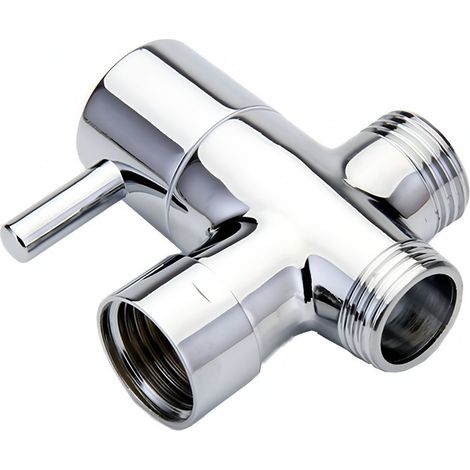 Déviateur de douche en laiton, vanne trois voies une entrée deux sorties, raccord inverseur pour robinet et douche, accessoire de salle de bain (1/4)
