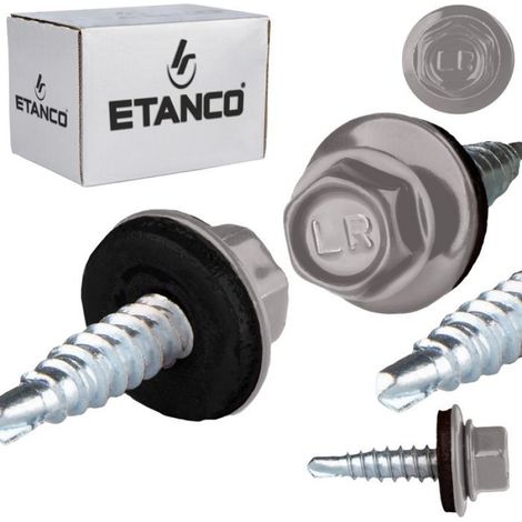 Vis Autoperceuses - 4,8 x 20 mm - Pour Fixation Tôles Plates Et Profilées - RAL 9007 - Acier Galvanisé - 250 Pièces (1/4)