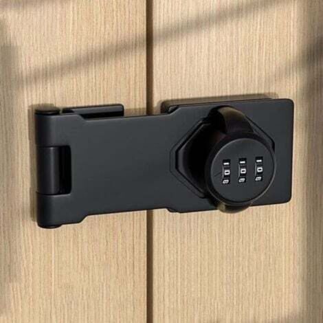 Serrure de porte codée en acier inoxydable avec vis, pour casiers scolaires ou domestiques, abris de jardin, armoires et rails de fenêtre. (12 x 4 cm) (1/4)
