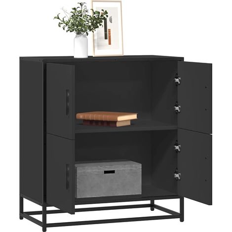 Sideboard Schwarz 68x35x76 cm Holzwerkstoff